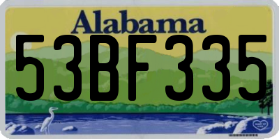 AL license plate 53BF335