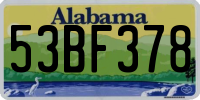 AL license plate 53BF378