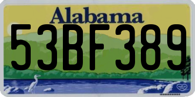 AL license plate 53BF389