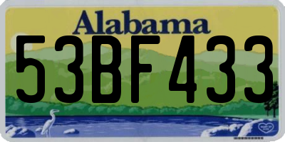 AL license plate 53BF433