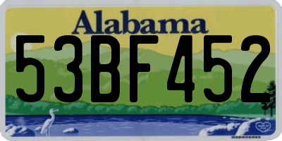 AL license plate 53BF452