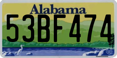 AL license plate 53BF474