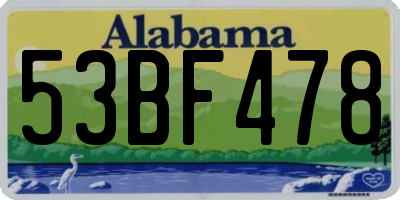 AL license plate 53BF478