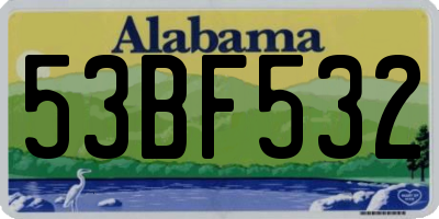 AL license plate 53BF532