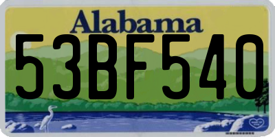 AL license plate 53BF540