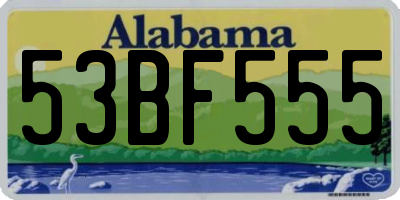 AL license plate 53BF555