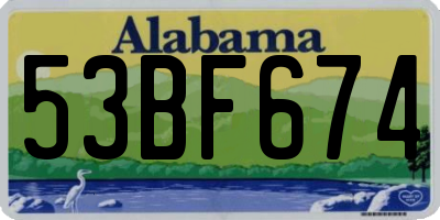 AL license plate 53BF674