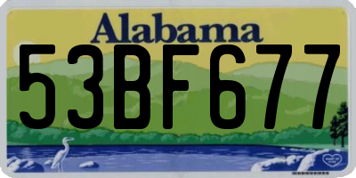 AL license plate 53BF677