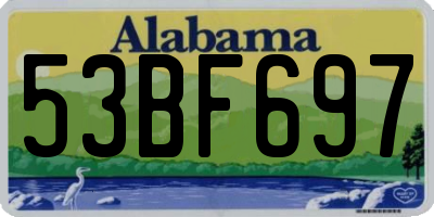 AL license plate 53BF697