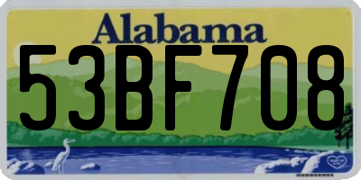 AL license plate 53BF708