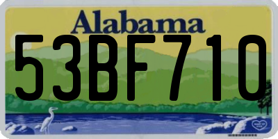 AL license plate 53BF710