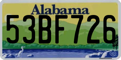 AL license plate 53BF726