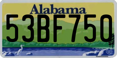 AL license plate 53BF750
