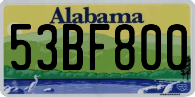 AL license plate 53BF800