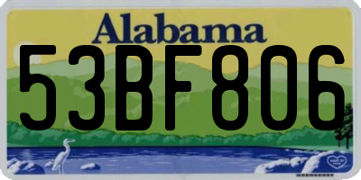 AL license plate 53BF806