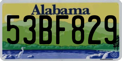 AL license plate 53BF829