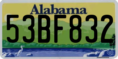 AL license plate 53BF832