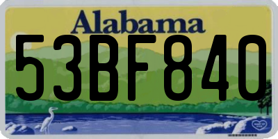 AL license plate 53BF840