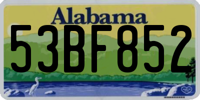 AL license plate 53BF852