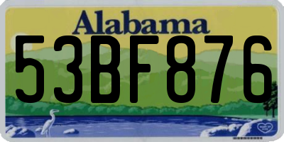 AL license plate 53BF876