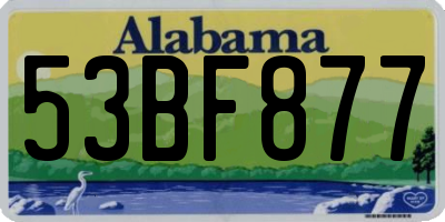 AL license plate 53BF877