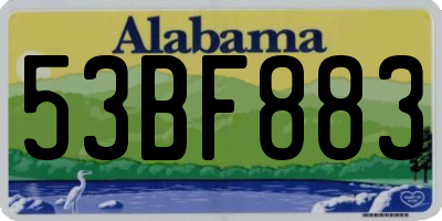 AL license plate 53BF883