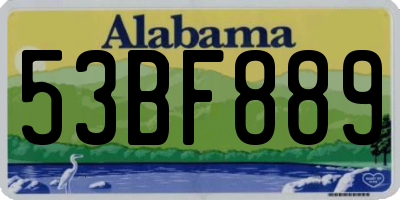 AL license plate 53BF889