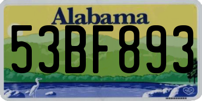 AL license plate 53BF893