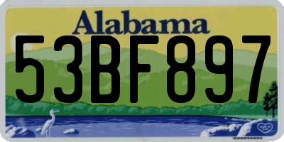 AL license plate 53BF897