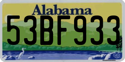 AL license plate 53BF933