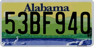 AL license plate 53BF940