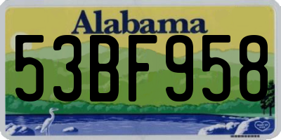 AL license plate 53BF958