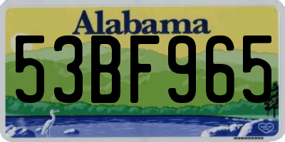 AL license plate 53BF965