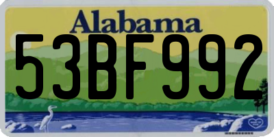 AL license plate 53BF992