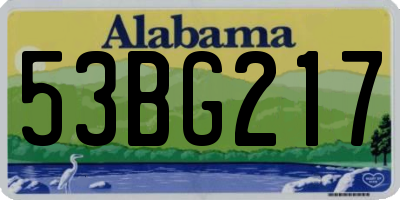AL license plate 53BG217