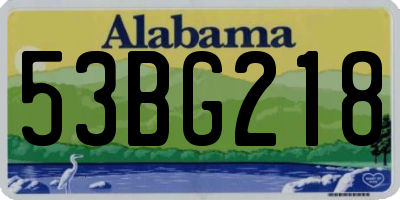AL license plate 53BG218