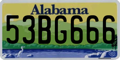 AL license plate 53BG666