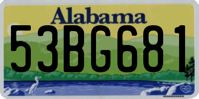AL license plate 53BG681