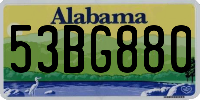 AL license plate 53BG880