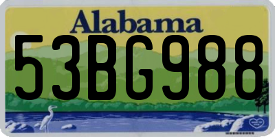AL license plate 53BG988
