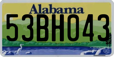 AL license plate 53BH043
