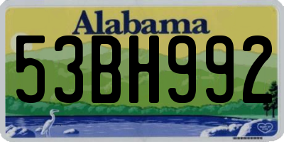 AL license plate 53BH992