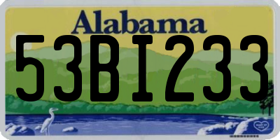 AL license plate 53BI233