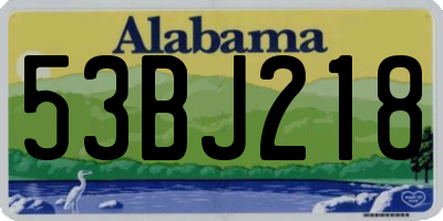 AL license plate 53BJ218