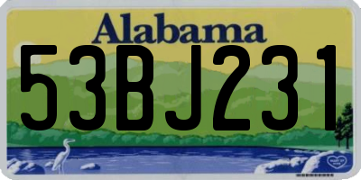 AL license plate 53BJ231