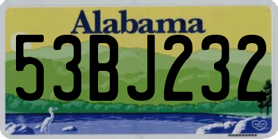 AL license plate 53BJ232