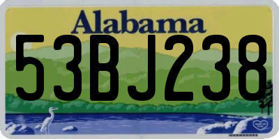 AL license plate 53BJ238