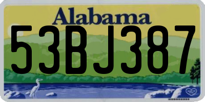 AL license plate 53BJ387