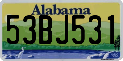 AL license plate 53BJ531