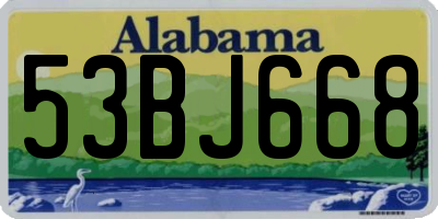 AL license plate 53BJ668